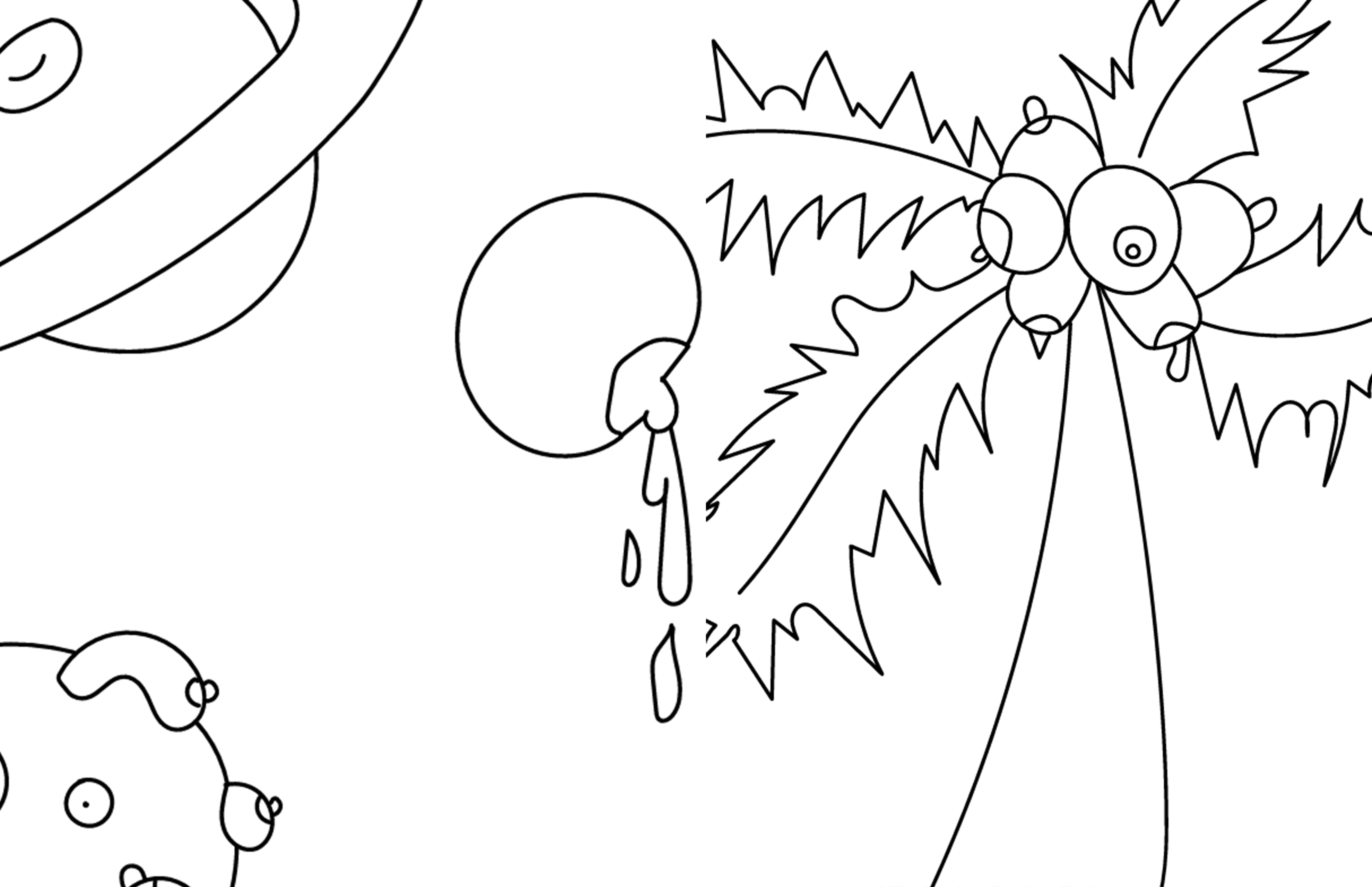 boob planets next to a boob coconut tree